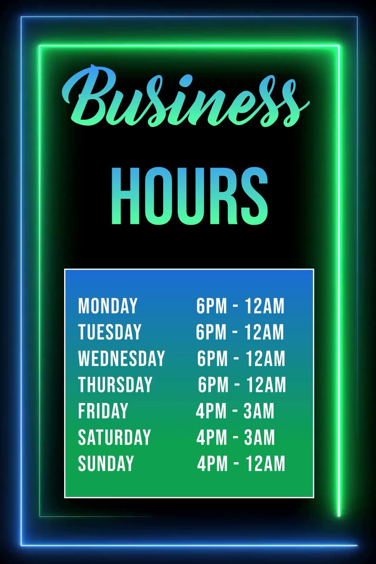 Bar Eight Business Hours
