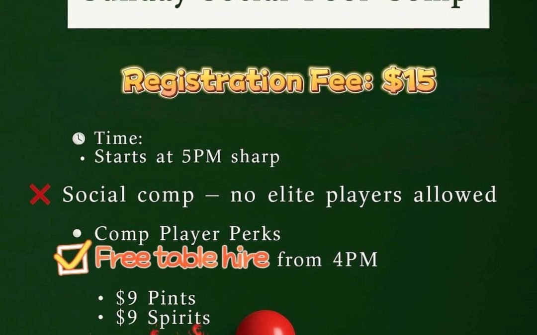 Tony’s Sunday Social Pool Comp